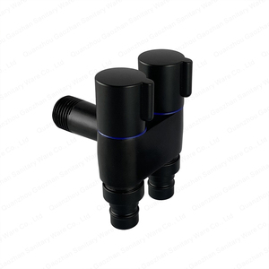 Neues Zink 1 in 2 out Winkel ventil Doppel griff Shunt Wasserhahn Umsteller Neues Design 3-Wege-Winkelventil - Product Image 2