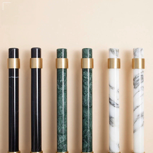 Nordic Light Luxury Furniture Handles Natural Marble Solid Brass Pulls for Wardrobe Kitchen Cabinet &amp; Drawer <strong>Doors</strong> - Product Image 1