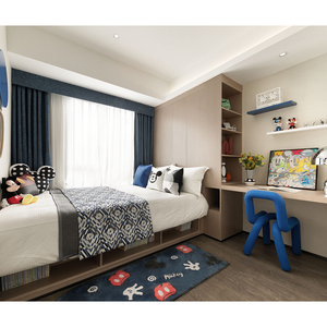 Luxury Modern Villa Penthouse Bedroom Furniture <b>Set</b> with Fabric and MDF Panels 5 Star Hotel Full Suite Master Room - Product Image 5