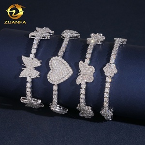 Elegante Brazalete de Tenis con Diamantes de Imitación en 4 Estilos, Brazalete de Plata 925 con Diamantes de Moissanita VVS, Joyería Hip Hop para Mujer - Product Image 1