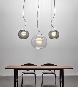 Zeal Lighting Factory Supply Grey Glass <b>Dining</b> Room Chandelier <b>Light</b> Bubbles Pendant with Remote Control - Product Image 6