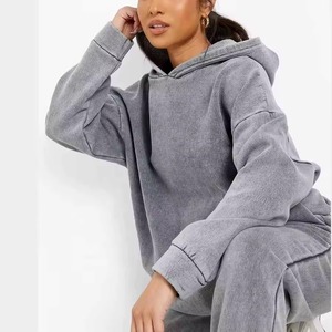 <b>Women</b> <b>Sweat</b> <b>Suits</b> High Quality XL Size Breathable Fleece Tracksuit Set Embroidered Logo Printed Hoodie Sweatpants <b>for</b> - Product Image 4