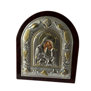 Icona in Legno <span class=keywords><strong>di</strong></span> Gesù su Foglio <span class=keywords><strong>di</strong></span> <span class=keywords><strong>Alluminio</strong></span>, Decorazione Ortodossa della Vergine Maria, Utensili per Chiesa, Artigianato Natalizio, Decorazione Pasquale Cattolica 15x17cm - Product Image 2