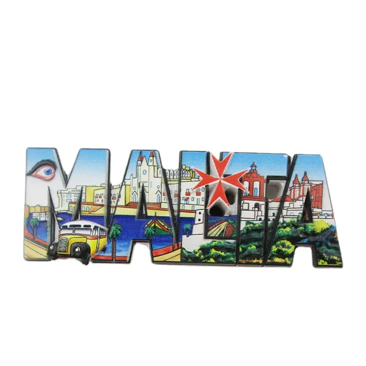 Aangepaste 3d Print Letter Vorm Malta Souvenir Koelkast Magneet