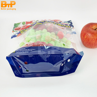 Sachet souple imprimé en gravure pour fruits, en PET/CPP, avec fermeture éclair et trou d'aération, logo personnalisé pour raisins, cerises, oranges