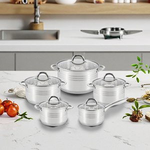 Ensemble de cuisine haut de gamme avec logo personnalisé, batterie de cuisine moderne antiadhésive en acier inoxydable pour cuisinière à gaz domestique - Product Image 6