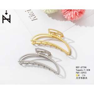 Pinza para el pelo Tien Crescent de 7,5 cm, accesorio para el pelo de metal a la moda para mujer, uso diario - Product Image 3