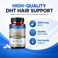 OEM ODM Marque Privée DHT Gélules Cheveux Biotine 2000mcg Saw Palmetto Zinc Fer Croissance Capillaire Hommes Femmes 60 Gélules