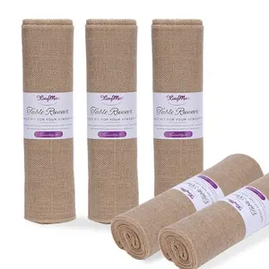 Burlap Fabric Roll Long Table Runner with finished Edges. Perfect for Weddings, Placemat, Crafts. Decorate.