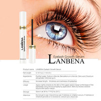 Sérum de croissance des cils Lanbena 4ml, maquillage pour les yeux, essence pour augmenter la longueur, l'épaisseur et la couleur des cils