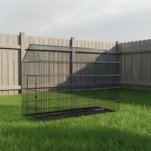 Cage à oiseaux en acier galvanisé anthracite 84,65 x 44,09 x 55,51 pouces, cage extérieure durable pour animaux de compagnie - Product Image 2