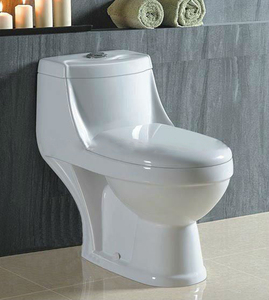 WC en céramique monobloc à poser au sol avec abattant à fermeture douce - Product Image 1