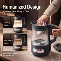 Bouilloire électrique pliable en verre intelligent 1,6 L avec maintien au chaud 12h et température réglable pour la préparation de boissons à domicile