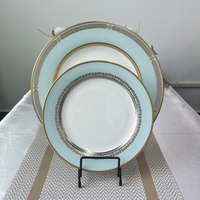Assiette à manger en céramique réutilisable Blue Diner rond plat impression pétoncle décor Table réglage vaisselle ensemble de service
