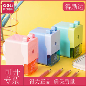 Deli Pencil Sharpener Manual Plastic Geometric Design Student Use - Product Image 5