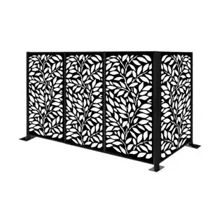 Custom ornamental fence outdoor laser cut metal fence panel perforated aluminum privacy sheet garden fence