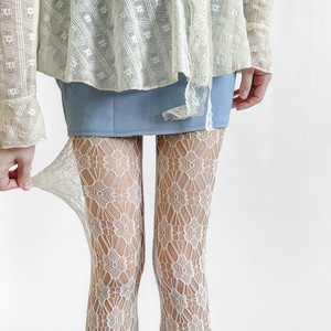 Meias de Renda Branca com Flores Vazadas Estilo Francês Retrô para Mulheres, Nova Coleção Primavera Verão - Product Image 2