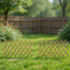 Clôtures en treillis de bois de sapin 70,9''x23,6'' – Ensemble de clôtures extérieures anti-pourriture, style traditionnel rectangulaire, barrière de jardin - Product Image 2