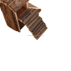 Maison de hamster Animal en bois rustique avec porte étui pour animaux de compagnie en bois avec fenêtre Hamster maison de <span class=keywords><strong>lapin</strong></span> en bois - Product Image 5