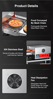 Horno de Túnel Eléctrico de Alta Potencia de 25KW y 18 Pulgadas, Horno Comercial de Acero Inoxidable para Hornear Pizza con Cadena de Acero Inoxidable 304