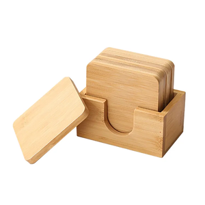 Commercio all'ingrosso su misura di alta qualità naturale di bambù e <span class=keywords><strong>legno</strong></span> Coaster Set <span class=keywords><strong>supporto</strong></span> <span class=keywords><strong>in</strong></span> <span class=keywords><strong>legno</strong></span> inciso - Product Image 1