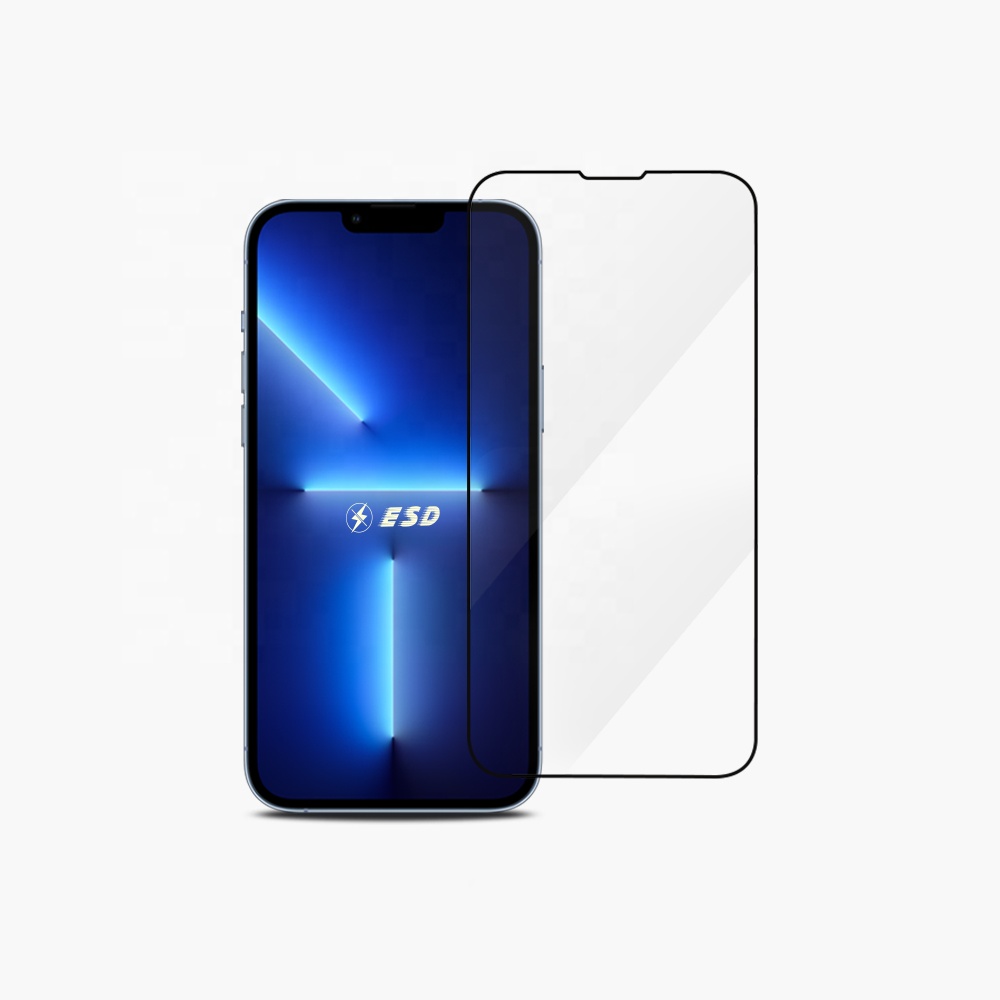 Антистатическое закаленное стекло ESD для защиты экрана, оптовая продажа, тонкая твердость 9H для Iphone 13, Антистатическая Защита экрана