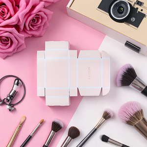 Có thể tái chế cứng nhắc bưu phẩm sinh thái thân thiện có thể gập lại tông màu hồng Bao bì hộp tùy chỉnh mỹ phẩm Hộp quà tặng với logo in ấn - Product Image 6