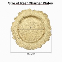 Assiettes de présentation en plastique réutilisables de 13 pouces, argent et or, pour mariage, événement, fête, décoration de table, vente en gros