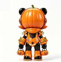 Figurine articulée de panda citrouille d'Halloween personnalisée OEM, poupée de personnage de collection, service de personnalisation directe usine en Chine