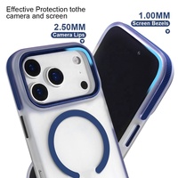 Étui magnétique en TPU+PC à texture mate pour 17 Pro Max avec protection anti-empreintes digitales, antichoc 360° et protection de l'objectif
