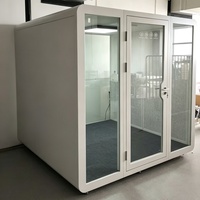 Cabine de réunion insonorisée mobile équipée d'un système de ventilation, capacité de 6 à 8 personnes
