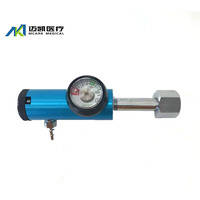 Régulateur de bouteille d'oxygène CGA540 3000 PSI avec manomètre intégré et valve de contrôle de débit à commande par clic