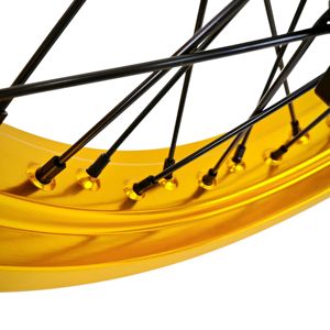 Supermotard YZ <span class=keywords><strong>Moto</strong></span> <span class=keywords><strong>125</strong></span> Llantas doradas Black CNC Hubs Llantas de motocicleta 17 pulgadas - Product Image 5