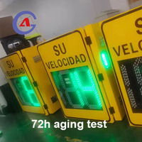 2.4ghz Dopler radar 2 haneli sarı Led renk trafik uyarı için AC110 veya 220V Powered radar hız göstergesi işareti