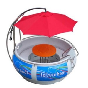 Bote de recreo eléctrico a pedales para 5-10 personas con toldo para parque acuático - Product Image 4