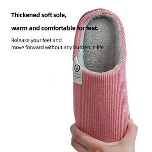 <span class=keywords><strong>Casa</strong></span> Dormitorio <span class=keywords><strong>Zapatillas</strong></span> de algodón Hogar Suela gruesa Invierno Cálido Interior Pareja Otoño e invierno <span class=keywords><strong>Zapatillas</strong></span> a rayas para hombres y mujeres - Product Image 4