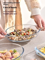 Grande assiette en verre résistante aux hautes températures pour la cuisson à la vapeur du poisson au four à micro-ondes
