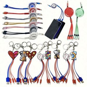 Multi Mobile Phone <b>Usb</b> 3 in 1 Charging <b>Cable</b> Personalised Custom Name Tag Logo <b>Usb</b> Charging <b>Cable</b> - Product Image 1