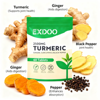 Özel etiket zerdeçal Curcumin takviyesi ile BioPerine zencefil tabletler enerji desteği kemik ve ortak destek yetişkin