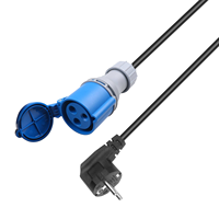 Nouvel adaptateur de chargeur EV 32A bleu CEE vers Schuko, câble Type 2, prise de sortie 3 pôles 2 broches