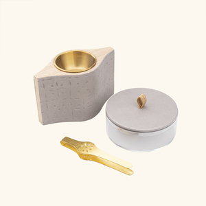 Sawtru Holz-Leder Bedrucktes Servier- und Präsentationstablett mit Räuchergefäß und Diffusor-Set für Wohnungsdekoration Innendekorationen - Product Image 1