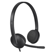 Casque USB Logitech H340 avec micro anti-bruit, casque d'écoute pour ordinateur, plug and play, pour bureau, centre d'appels, PC