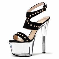 Tacones Altos Japoneses con Plataforma y Tacón de Aguja de 17 cm, Estilo Gótico, Fetiche, Verano, Punta Descubierta, Sandalias Grandes para Mujer