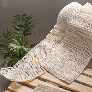 Serviette de toilette personnalisée avec logo, qualité supérieure, en coton et lin, pour le visage, en sisal, serviette de spa, en chanvre, pour le gommage corporel, serviette longue pour massage - Product Image 3