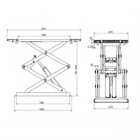 Ciseaux hydrauliques à double cylindre pour réparation de camions, capacité de levage de 4000 kg, 1850 mm, moteur 2,2 kW 220 V