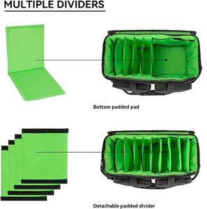 Free Sample DJ Cable File Bag with Detachable Padded Bottom and Dividers Travel Musicians Gig Bag for DJ Gear Storage Bag - Product Image 6