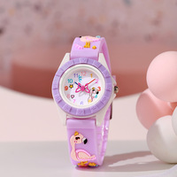 Nouvelle montre numérique à quartz pour enfants 2025, bracelet en silicone, motif animaux mignons, petite montre ronde pour enfants