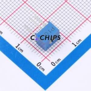 Résistance/potentiomètre réglable 3362P-100-LF, composant traversant (THT)-3P, 7x6,8 mm, résistance 10 ohms, 10 %, 500 mW, 250 ppm/ ℃ - Product Image 1