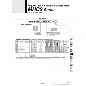Pinza de aire SMC Pneumatics, piezas neumáticas de MHC2-25D - Product Image 1