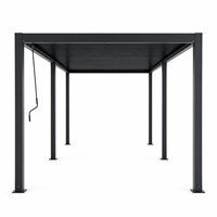 Pergola de jardin en aluminium à prix d'usine 3x6x2.5m avec toit à lames orientables manuellement pour mobilier d'extérieur
